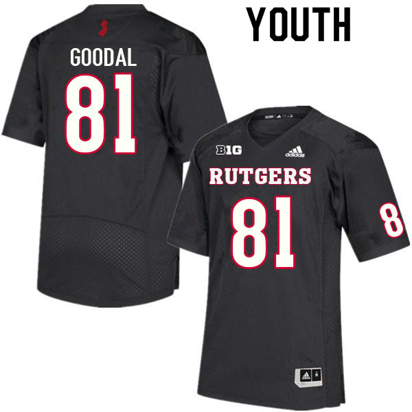 Youth #81 Zach Goodale Rutgers Scarlet Knights College Football Jerseys Sale-Black - Click Image to Close